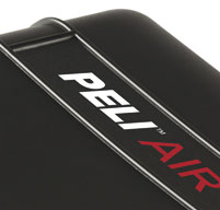 a close up of a Peli Air 1555 cases super-light Proprietary HPX2 Polymer