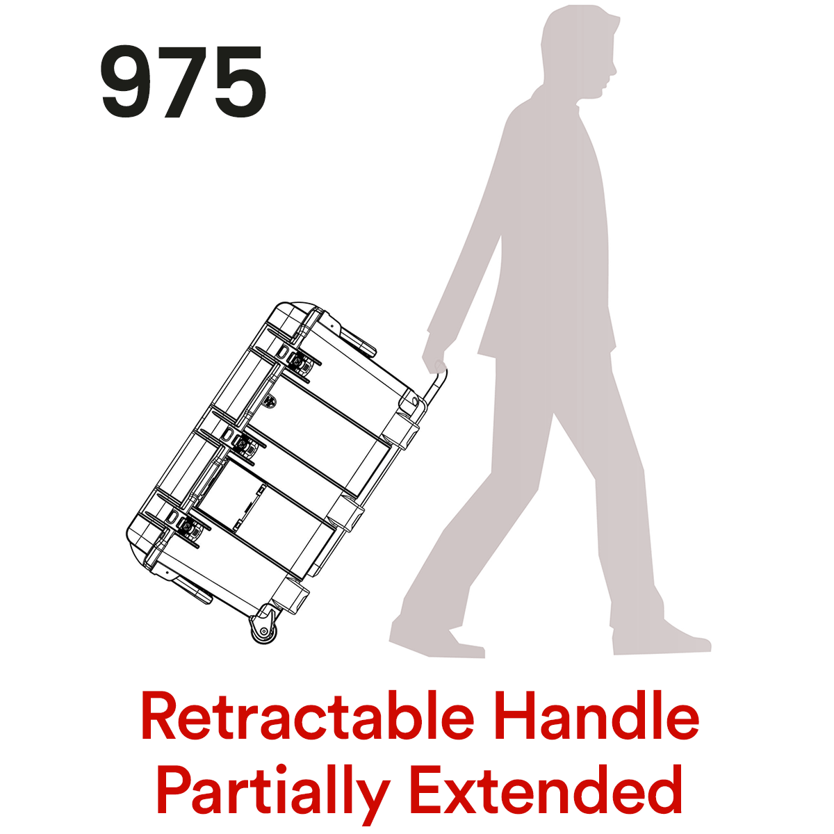 NANUK 975 Retractable Handle - Partially Extended