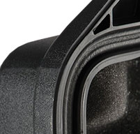 a close up of a peli air 1607 case Watertight Rubber O-Ring Seal