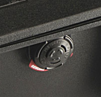 a close up of a peli air 1605 cases Automatic Purge Valve
