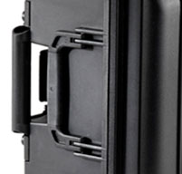 a close up of the top handle on a Peli Air 1535 case