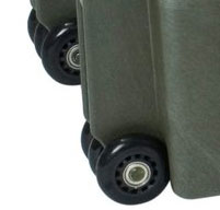 Close up of Explorer 13527 Cases 6 Wheels with Bearings