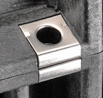 a close up of a peli 1495 laptop cases stainless steel padlock protectors
