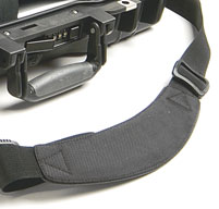 a close up of a peli 1495cc2 laptop case Padded shoulder strap