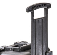 a close up of a Peli 1510LOC Laptop Overnight Case retractable extension handle