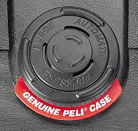 close up of Peli 1730 transport case Automatic pressure equalisation valve