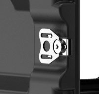 Close up of peli hardigg super v 14u rack mount cases Positive anti-shear locks which prevent lid separation upon impact