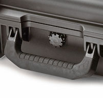 a close up of a Peli iM2370CC1 Storm Laptop Case Double-layered, Soft-grip Handle