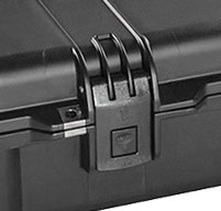 close up of a peli storm im3410 cases Five Press & Pull Latches