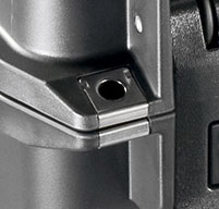 close up of a peli storm im3410 cases Four Padlockable Hasps