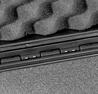 a close up of a Peli iM2370CC1 Storm Laptop Case Powerful Hinges